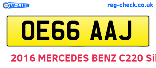 OE66AAJ are the vehicle registration plates.
