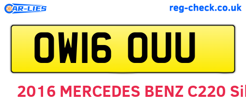 OW16OUU are the vehicle registration plates.