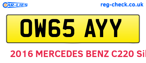 OW65AYY are the vehicle registration plates.