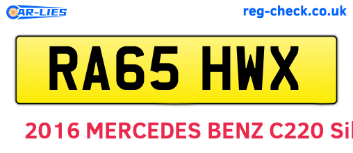RA65HWX are the vehicle registration plates.