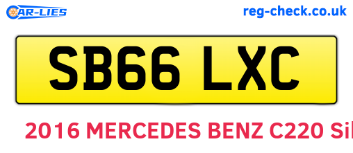 SB66LXC are the vehicle registration plates.