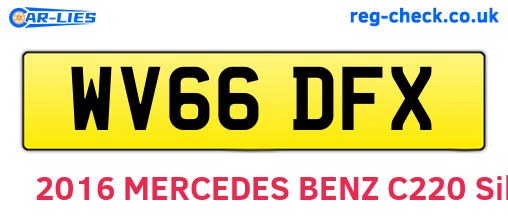 WV66DFX are the vehicle registration plates.
