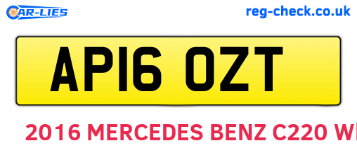 AP16OZT are the vehicle registration plates.