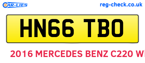 HN66TBO are the vehicle registration plates.