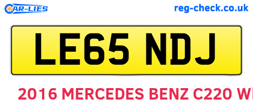 LE65NDJ are the vehicle registration plates.