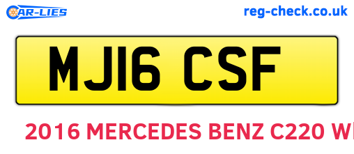 MJ16CSF are the vehicle registration plates.