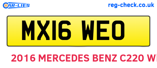 MX16WEO are the vehicle registration plates.