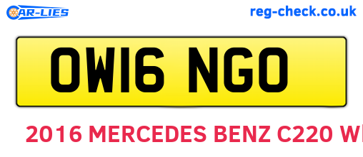 OW16NGO are the vehicle registration plates.