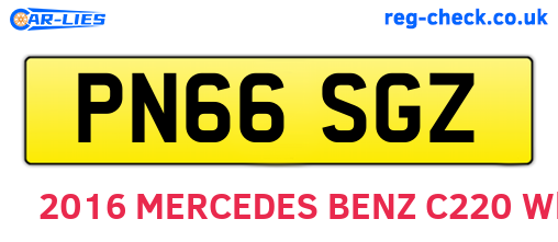 PN66SGZ are the vehicle registration plates.
