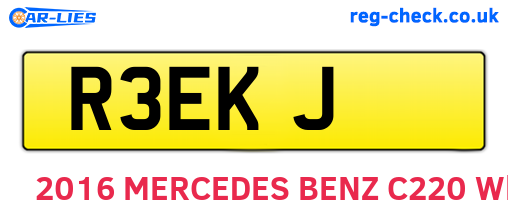 R3EKJ are the vehicle registration plates.