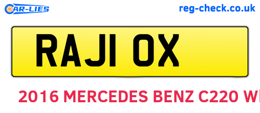 RAJ10X are the vehicle registration plates.