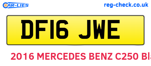 DF16JWE are the vehicle registration plates.