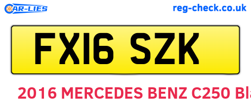 FX16SZK are the vehicle registration plates.
