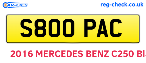 S800PAC are the vehicle registration plates.