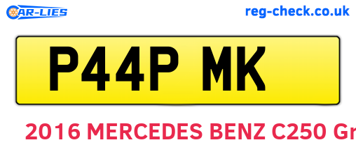 P44PMK are the vehicle registration plates.