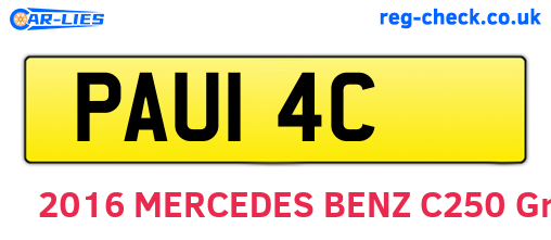 PAU14C are the vehicle registration plates.
