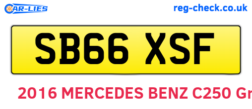 SB66XSF are the vehicle registration plates.
