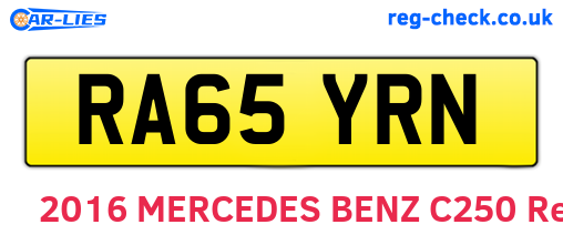 RA65YRN are the vehicle registration plates.