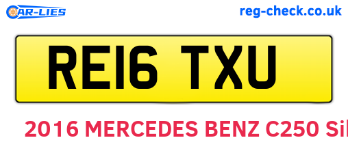 RE16TXU are the vehicle registration plates.