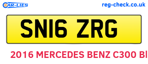 SN16ZRG are the vehicle registration plates.