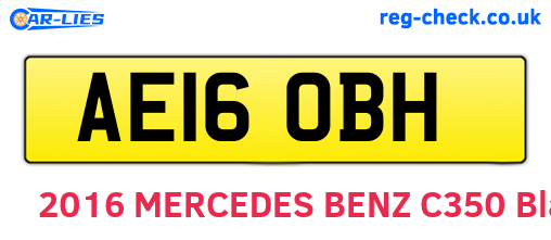 AE16OBH are the vehicle registration plates.