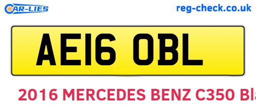 AE16OBL are the vehicle registration plates.