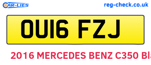 OU16FZJ are the vehicle registration plates.