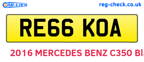 RE66KOA are the vehicle registration plates.