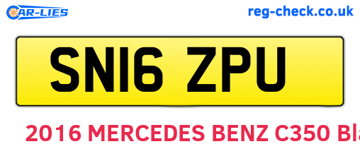 SN16ZPU are the vehicle registration plates.