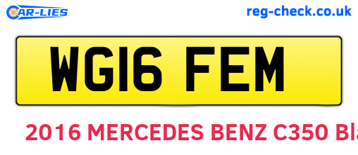 WG16FEM are the vehicle registration plates.