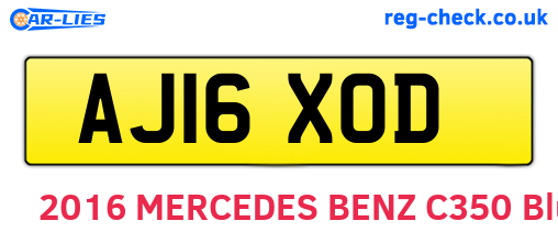 AJ16XOD are the vehicle registration plates.