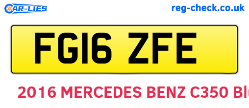 FG16ZFE are the vehicle registration plates.