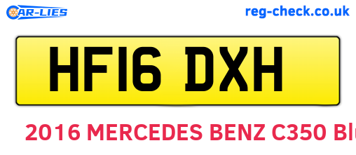 HF16DXH are the vehicle registration plates.