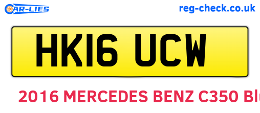 HK16UCW are the vehicle registration plates.