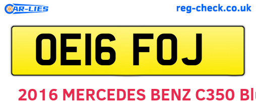 OE16FOJ are the vehicle registration plates.
