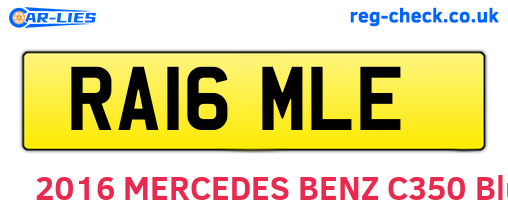 RA16MLE are the vehicle registration plates.