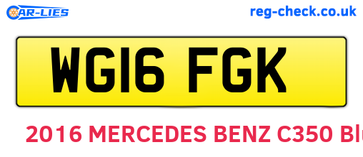 WG16FGK are the vehicle registration plates.