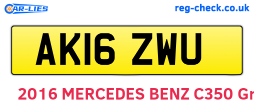AK16ZWU are the vehicle registration plates.