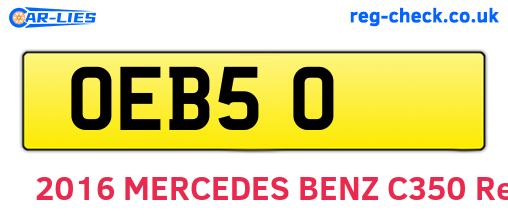 OEB50 are the vehicle registration plates.