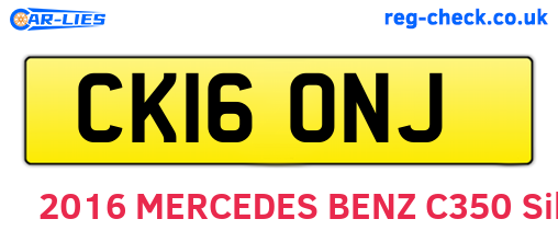 CK16ONJ are the vehicle registration plates.