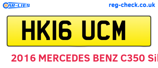 HK16UCM are the vehicle registration plates.