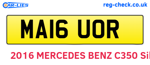 MA16UOR are the vehicle registration plates.