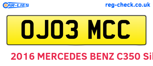 OJ03MCC are the vehicle registration plates.