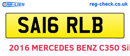 SA16RLB are the vehicle registration plates.