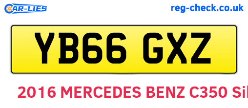 YB66GXZ are the vehicle registration plates.