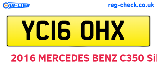 YC16OHX are the vehicle registration plates.