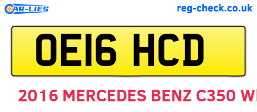 OE16HCD are the vehicle registration plates.