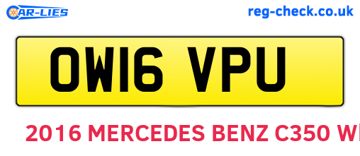 OW16VPU are the vehicle registration plates.