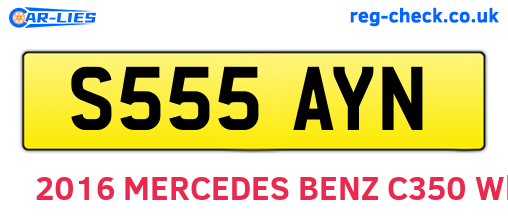 S555AYN are the vehicle registration plates.
