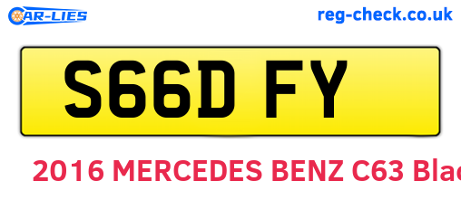 S66DFY are the vehicle registration plates.